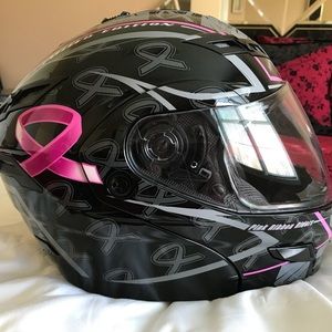 Gmax pink ribbon riders motorcycle helmet